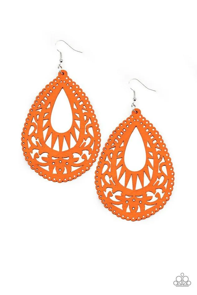 Paparazzi Earring Zesty Zen Orange Paparazzi Jewelry Earrings