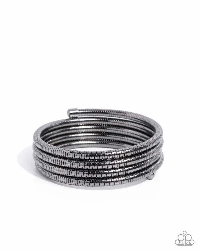 Paparazzi Jewelry Bracelets Paparazzi Bracelet Coiled Command Black Paparazzi Jewelry Bracelets Paparazzi Bracelet Coiled Command Black