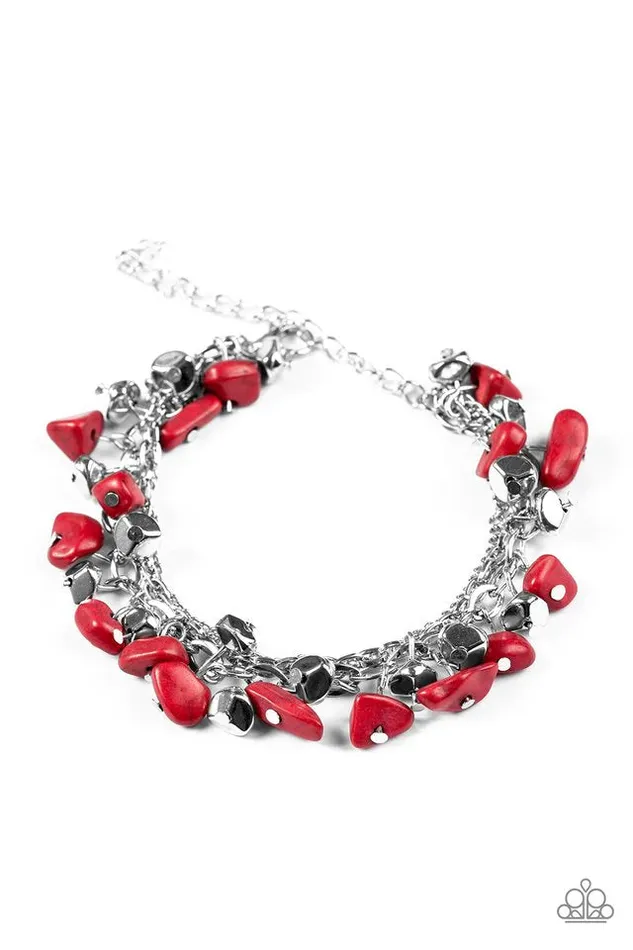 Paparazzi Jewelry Bracelets Paparazzi Bracelet Colorful Cliffs Red