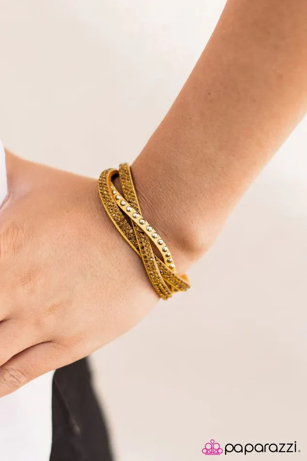 Paparazzi Jewelry Bracelets Paparazzi Bracelet Down for the Count Yellow