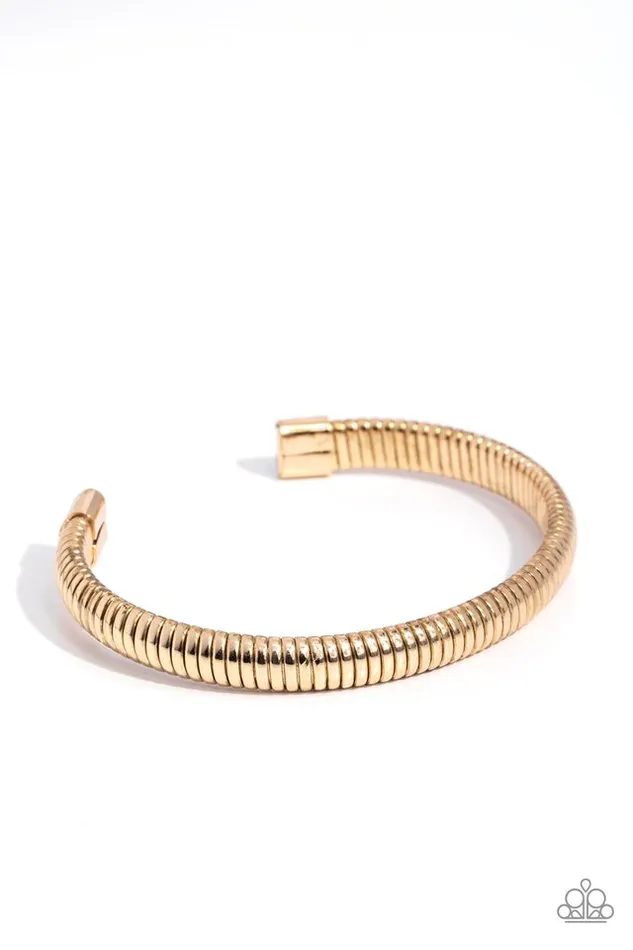 Paparazzi Jewelry Bracelets Paparazzi Bracelet Let It RIB Gold Paparazzi Jewelry Bracelets Paparazzi Bracelet Let It RIB Gold
