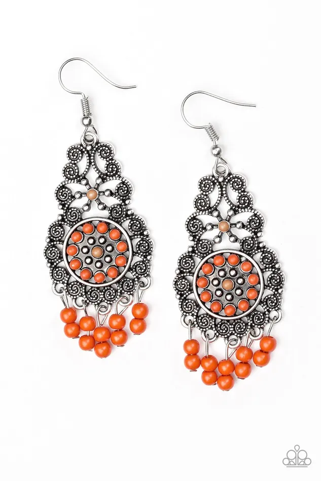 Paparazzi Jewelry Earrings Paparazzi Earring Courageously Congo Orange