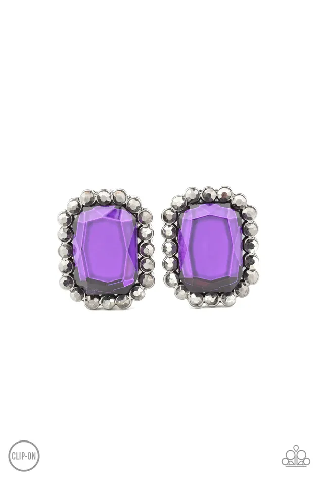 Paparazzi Jewelry Earrings Paparazzi Earring Glitter Enthusiast Purple