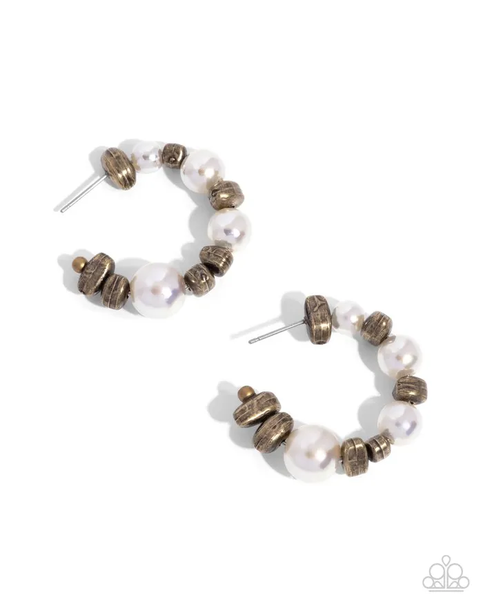 Paparazzi Jewelry Earrings Paparazzi Earring Playful Pearls Brass Paparazzi Jewelry Earrings Paparazzi Earring Playful Pearls Brass