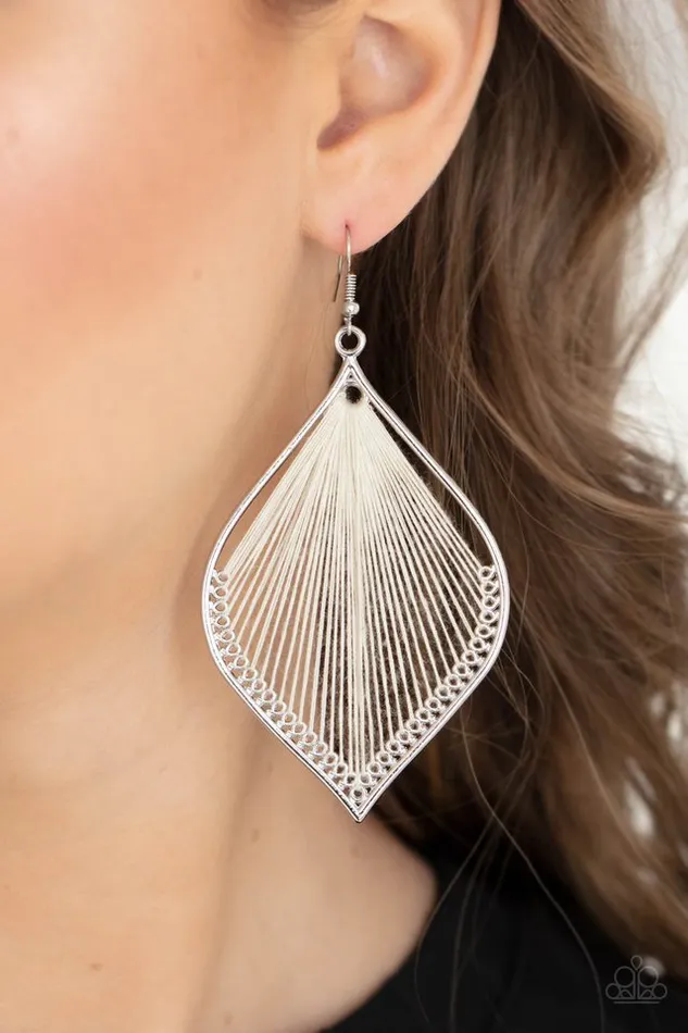 Paparazzi Jewelry Earrings Paparazzi Earring String Theory White