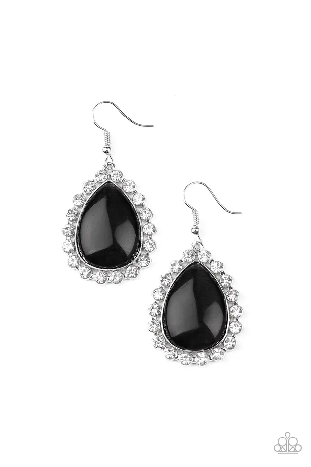 Paparazzi Jewelry Earrings Paparazzi Earring Teardrop Trendsetter Black