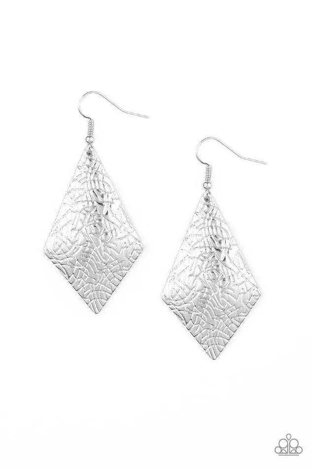 Paparazzi Jewelry Earrings Paparazzi Earring Texture Retreat Silver