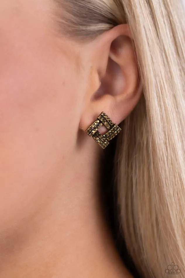 Paparazzi Jewelry Earrings Paparazzi Earring Times Square Scandalous Brass