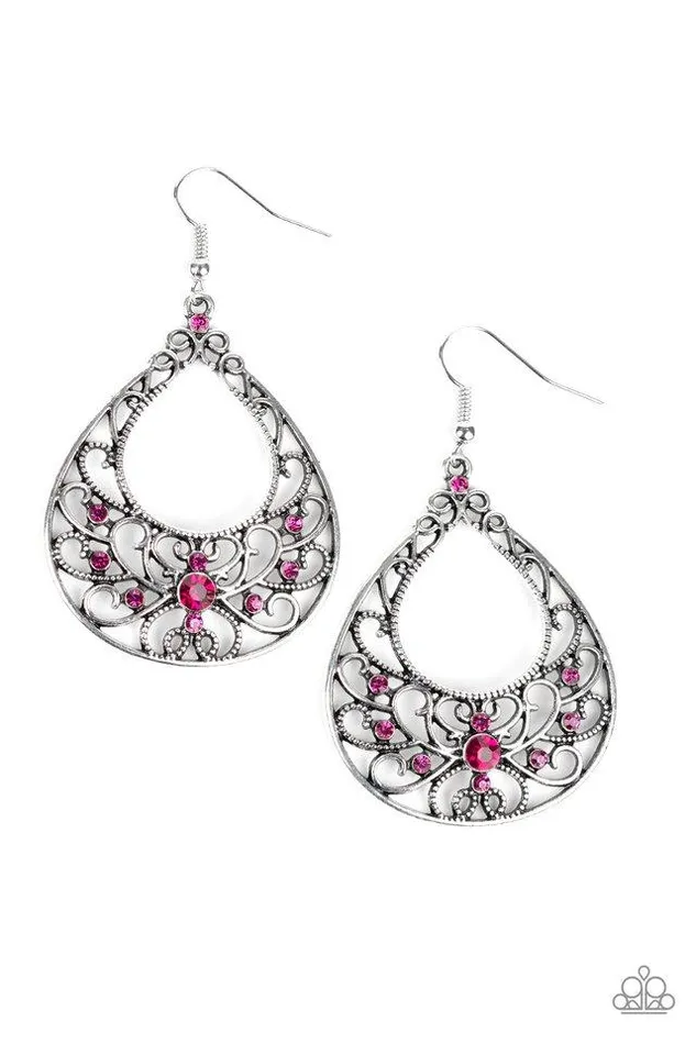 Paparazzi Jewelry Earrings Paparazzi Earring Vine Shine Pink