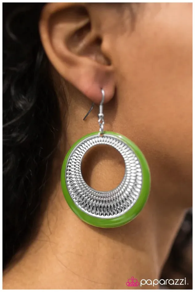 Paparazzi Jewelry Earrings Paparazzi Earring Waiting for Forever Green