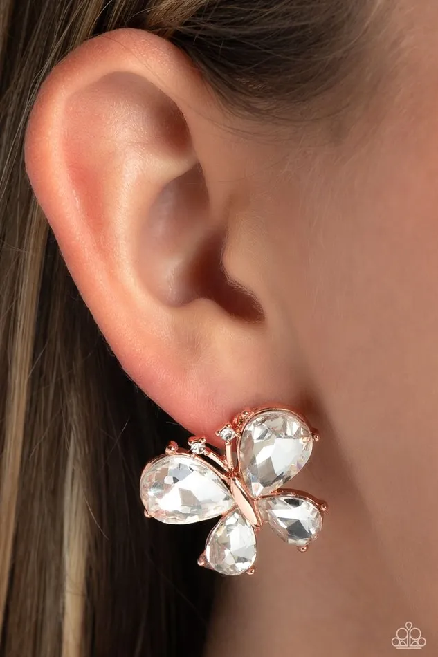 Paparazzi Jewelry Earrings Paparazzi Earring Winged Whimsy Copper