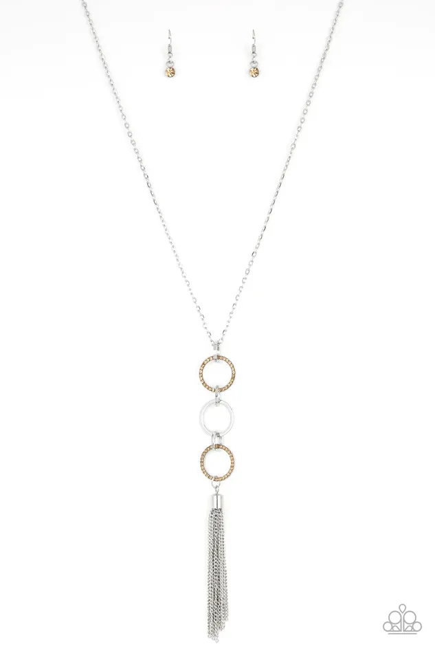 Paparazzi Jewelry Necklaces Paparazzi Necklace Diva In Diamonds Brown