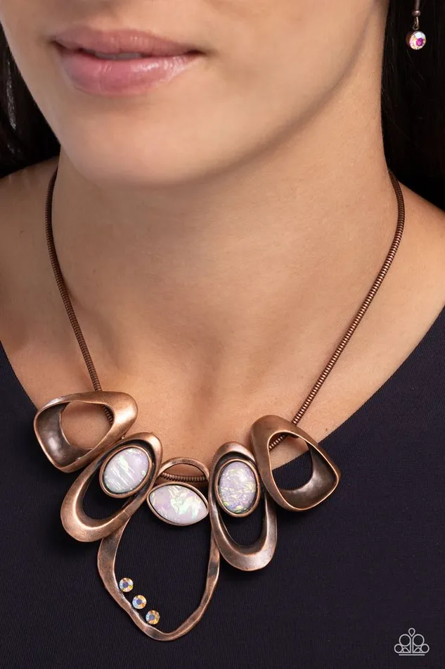 Paparazzi Jewelry Necklaces Paparazzi Necklace Gleaming Gala Copper