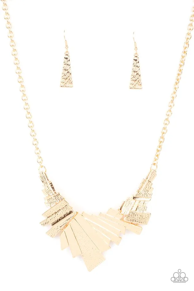 Paparazzi Jewelry Necklaces Paparazzi Necklace Happily Ever AFTERSHOCK Gold