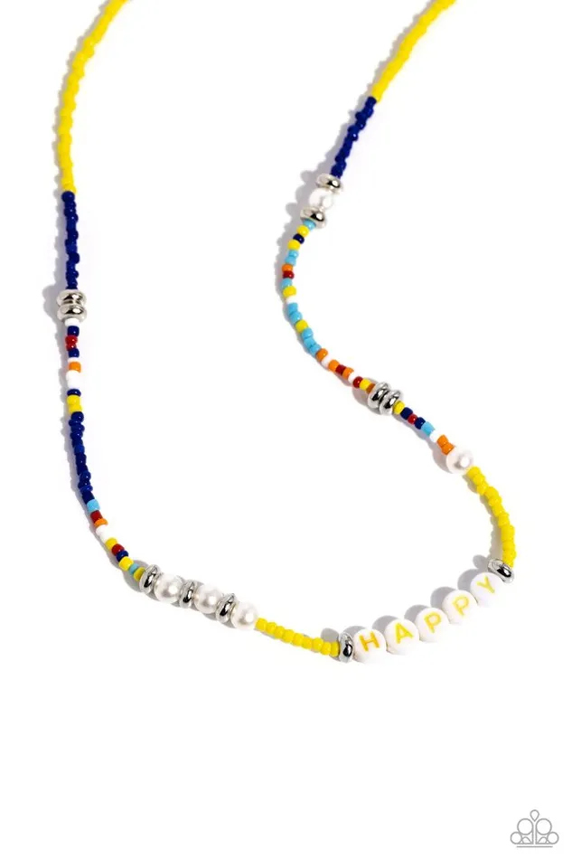 Paparazzi Jewelry Necklaces Paparazzi Necklace Happy to See You Yellow Paparazzi Jewelry Necklaces Paparazzi Necklace Happy to See You Yellow