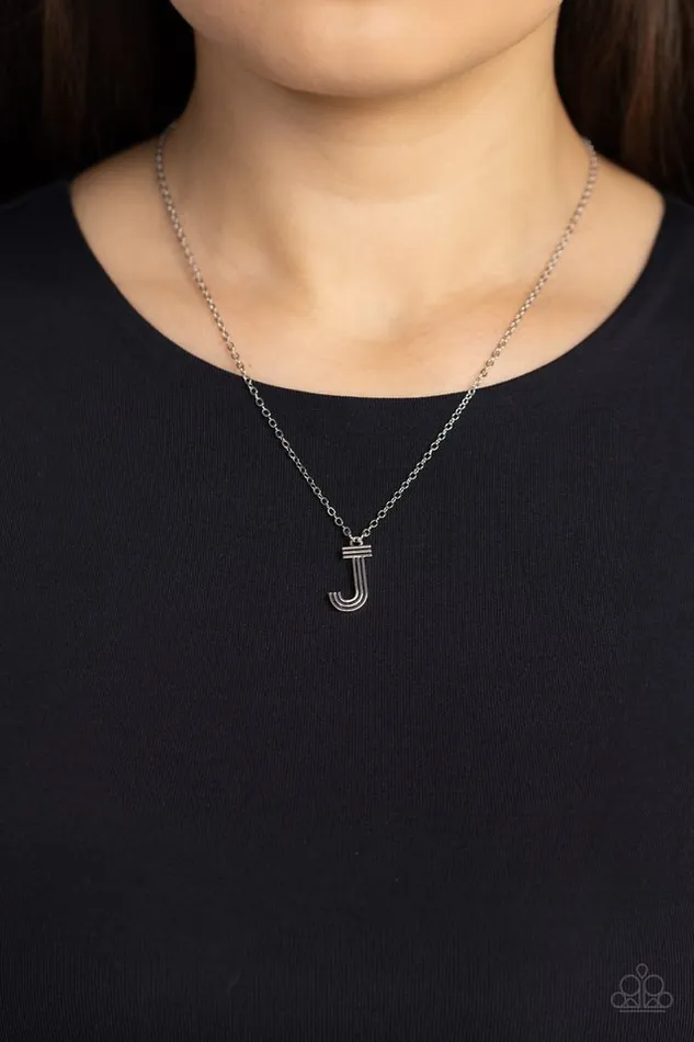 Paparazzi Jewelry Necklaces Paparazzi Necklace Leave Your Initials Silver J