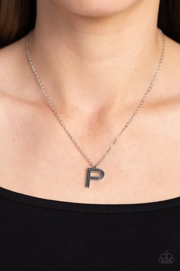 Paparazzi Jewelry Necklaces Paparazzi Necklace Leave Your Initials Silver P