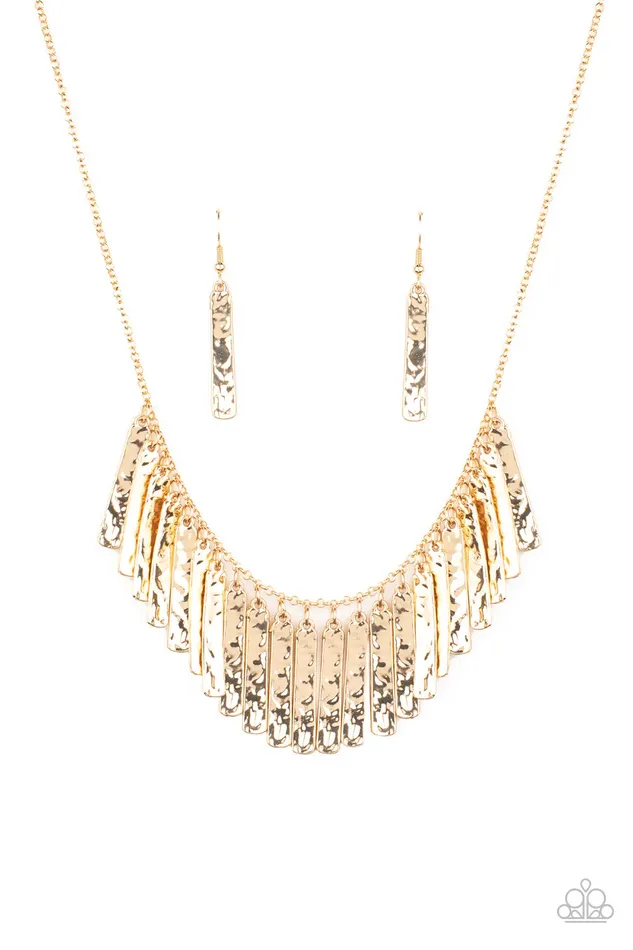 Paparazzi Jewelry Necklaces Paparazzi Necklace Metallic Muse Gold