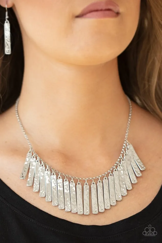 Paparazzi Jewelry Necklaces Paparazzi Necklace Metallic Muse Silver
