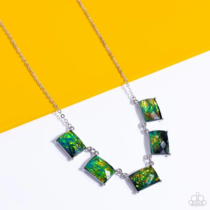 Paparazzi Jewelry Necklaces Paparazzi Necklace Opalescent Oblivion Green