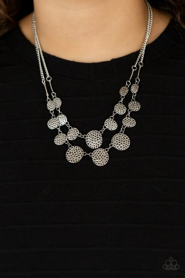 Paparazzi Jewelry Necklaces Paparazzi Necklace Pebble Me Pretty Silver