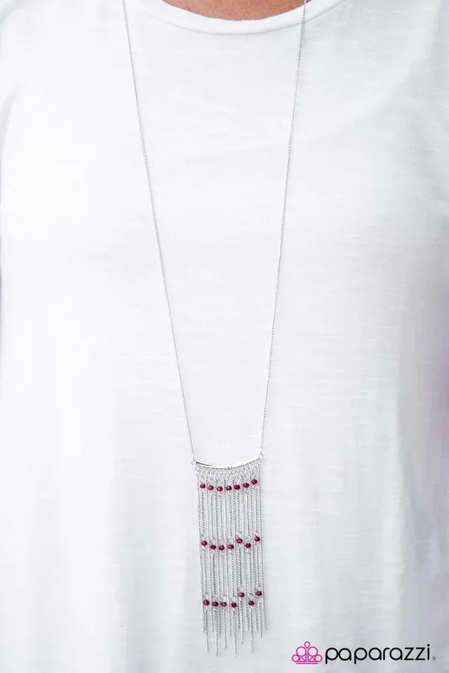 Paparazzi Jewelry Necklaces Paparazzi Necklace Pull Back The Curtain Red