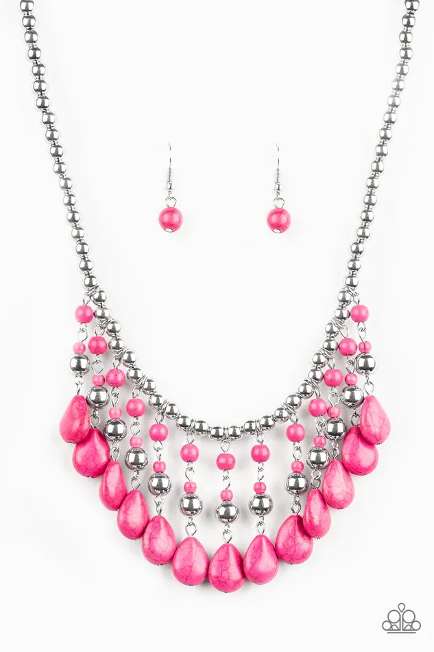 Paparazzi Jewelry Necklaces Paparazzi Necklace Rural Revival Pink