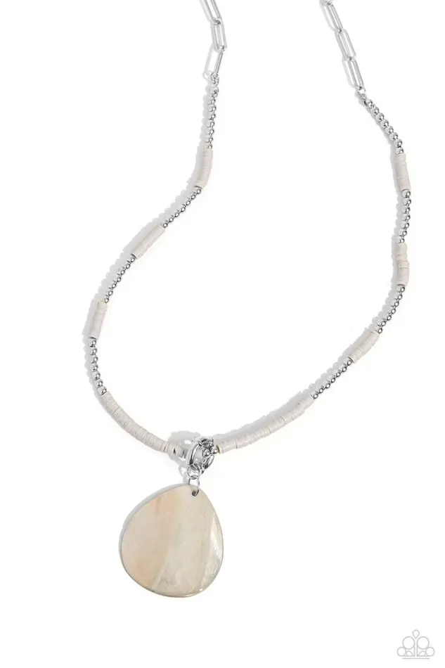 Paparazzi Jewelry Necklaces Paparazzi Necklace SHELL Me A Story Silver Paparazzi Jewelry Necklaces Paparazzi Necklace SHELL Me A Story Silver