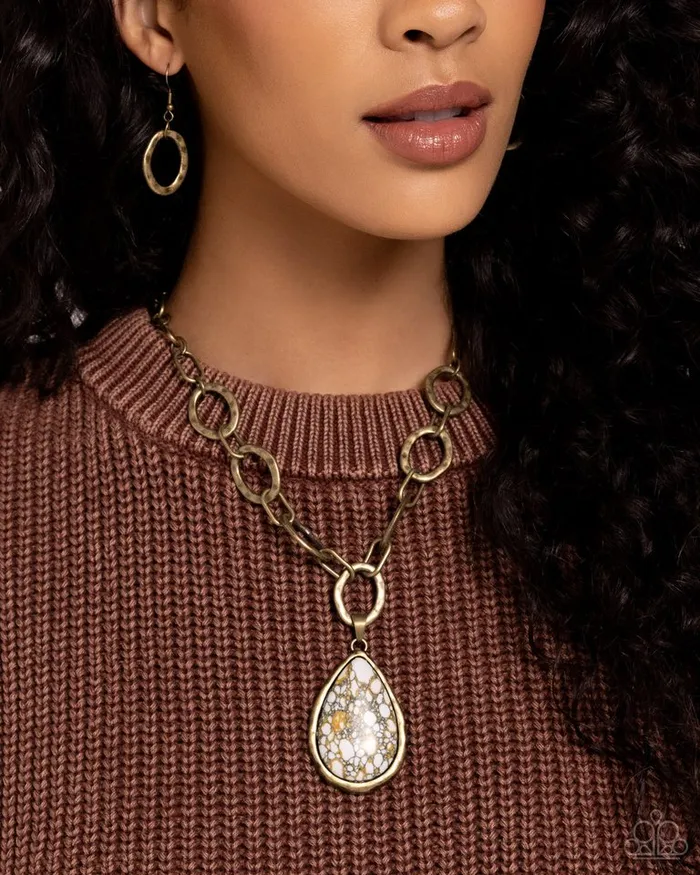 Paparazzi Jewelry Necklaces Paparazzi Necklace Tangible Tranquility Brass Paparazzi Jewelry Necklaces Paparazzi Necklace Tangible Tranquility Brass