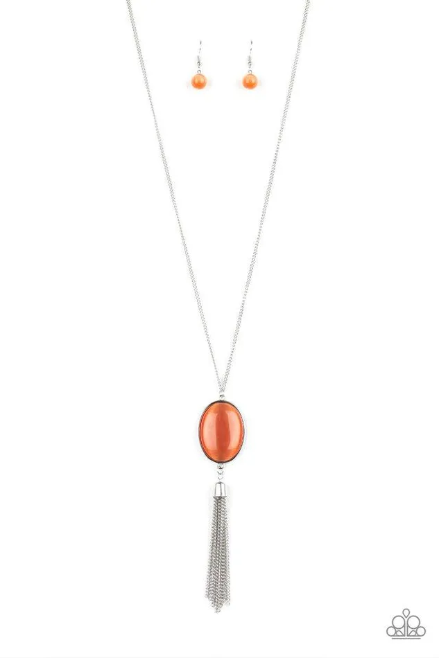 Paparazzi Jewelry Necklaces Paparazzi Necklace Tasseled Tranquility Orange