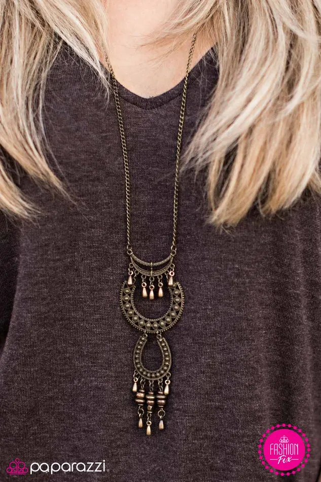 Paparazzi Jewelry Necklaces Paparazzi Necklace Thank Your Lucky Stars Brass