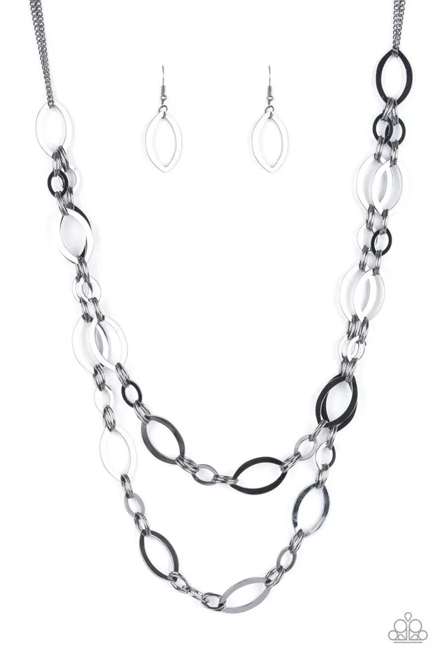Paparazzi Jewelry Necklaces Paparazzi Necklace The OVALachiever Black Paparazzi Jewelry Necklaces Paparazzi Necklace The OVALachiever Black