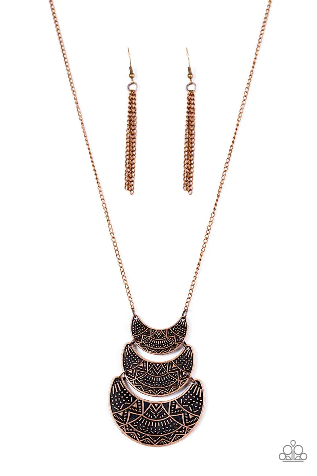 Paparazzi Jewelry Necklaces Paparazzi Necklace Too Much Too MOON Copper