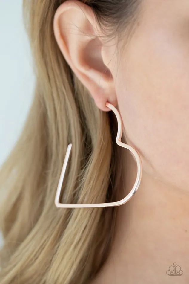 Paparazzi Jewelry Paparazzi Earring I HEART a Rumor Rose Gold Earrings
