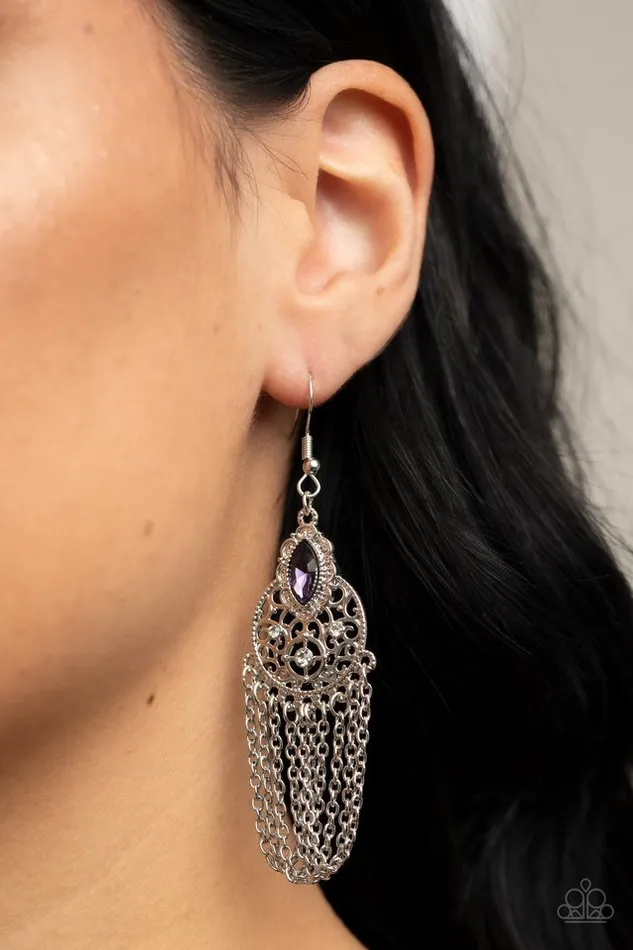 Paparazzi Jewelry Paparazzi Earring Pressed for CHIME Purple Earrings