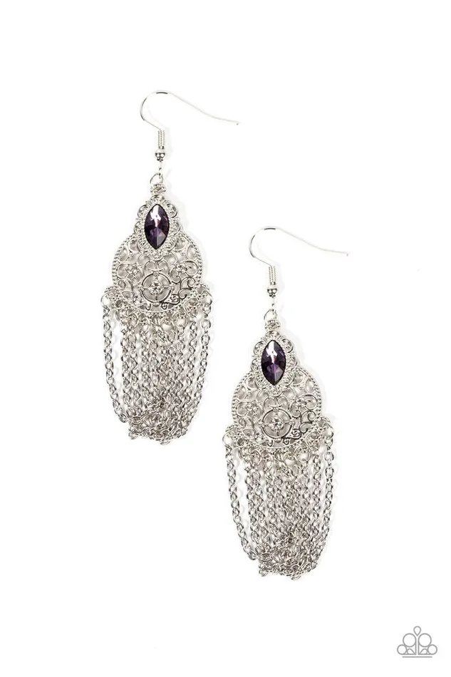 Paparazzi Jewelry Paparazzi Earring Pressed for CHIME Purple Earrings Paparazzi Jewelry Paparazzi Earring Pressed for CHIME Purple Earrings
