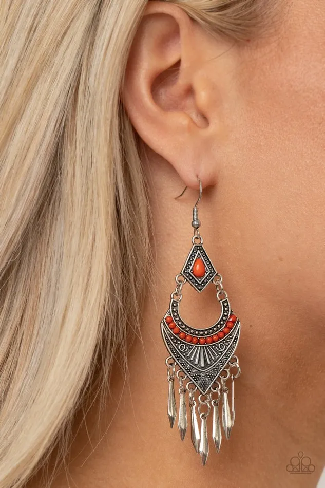 Paparazzi Jewelry Paparazzi Earring Trailblazer Beam Orange Earrings