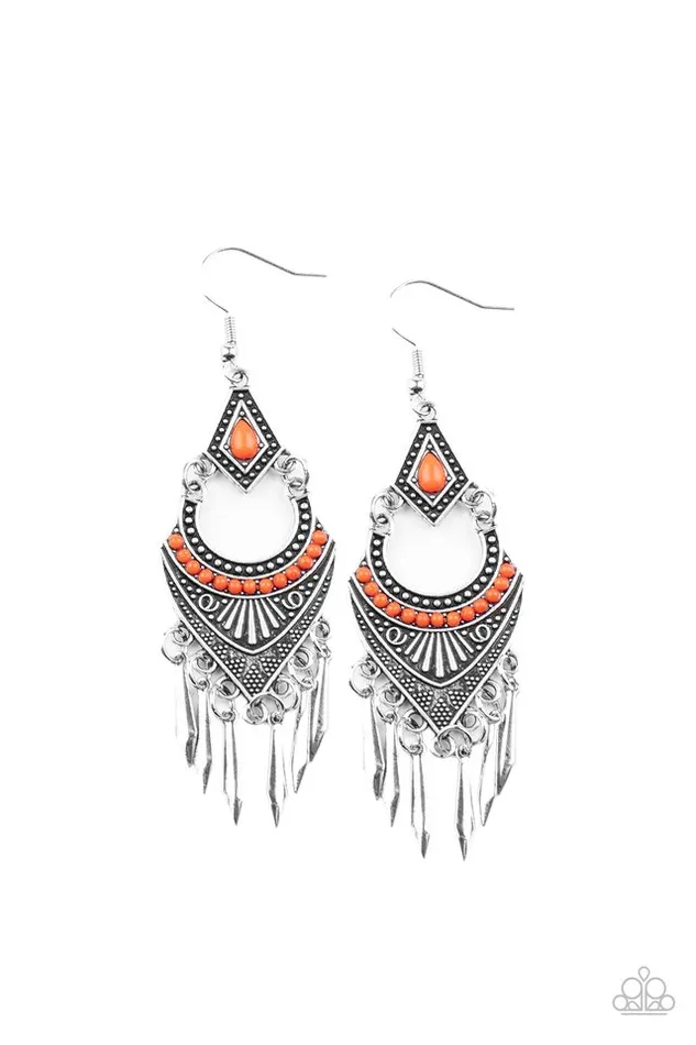 Paparazzi Jewelry Paparazzi Earring Trailblazer Beam Orange Earrings Paparazzi Jewelry Paparazzi Earring Trailblazer Beam Orange Earrings