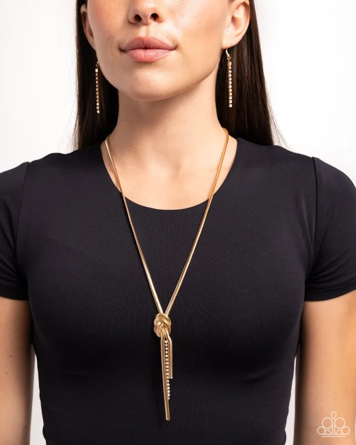 Paparazzi Jewelry Paparazzi Necklace Knotted Keeper Gold Necklaces