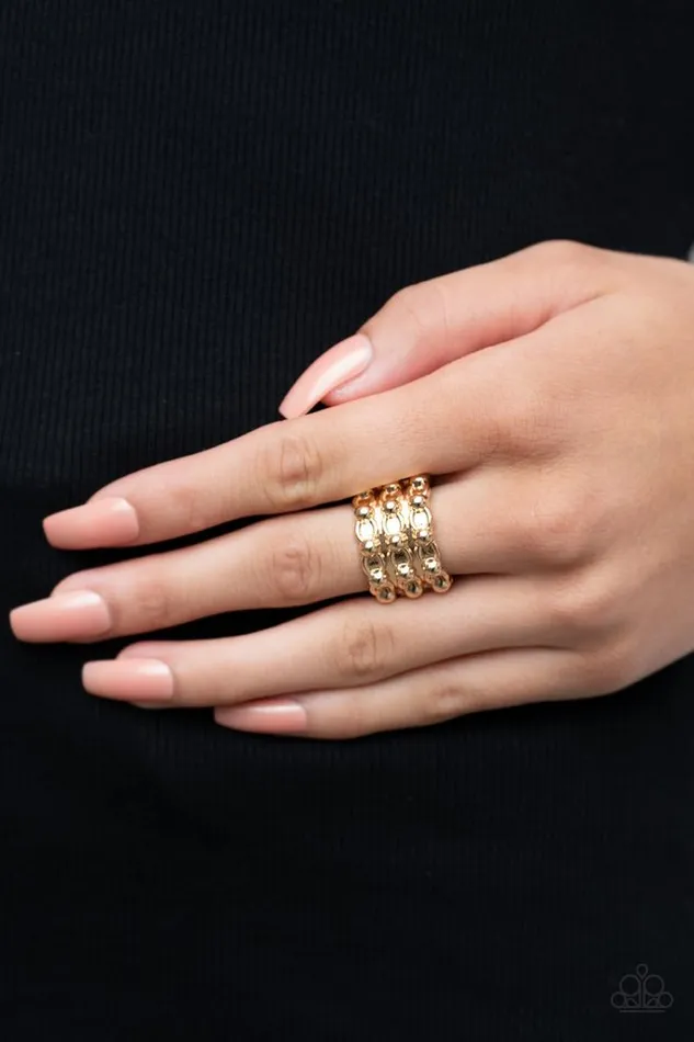 Paparazzi Jewelry Rings Paparazzi Ring Dauntless Demeanor Gold