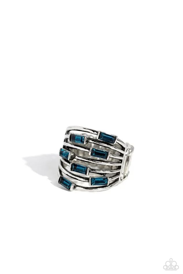 Paparazzi Jewelry Rings Paparazzi Ring Exceptional Edge Blue Paparazzi Jewelry Rings Paparazzi Ring Exceptional Edge Blue