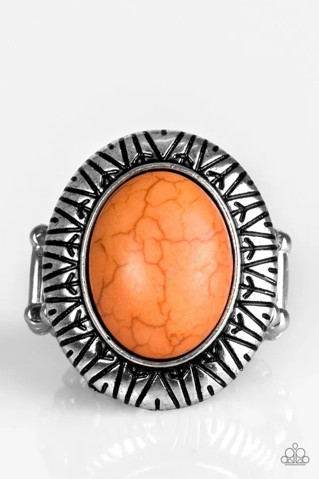 Paparazzi Jewelry Rings Paparazzi Ring Surfin Sand Dunes Orange
