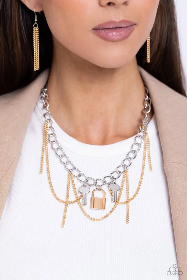 Paparazzi Necklace Against the LOCK Multi Paparazzi Jewelry Necklaces