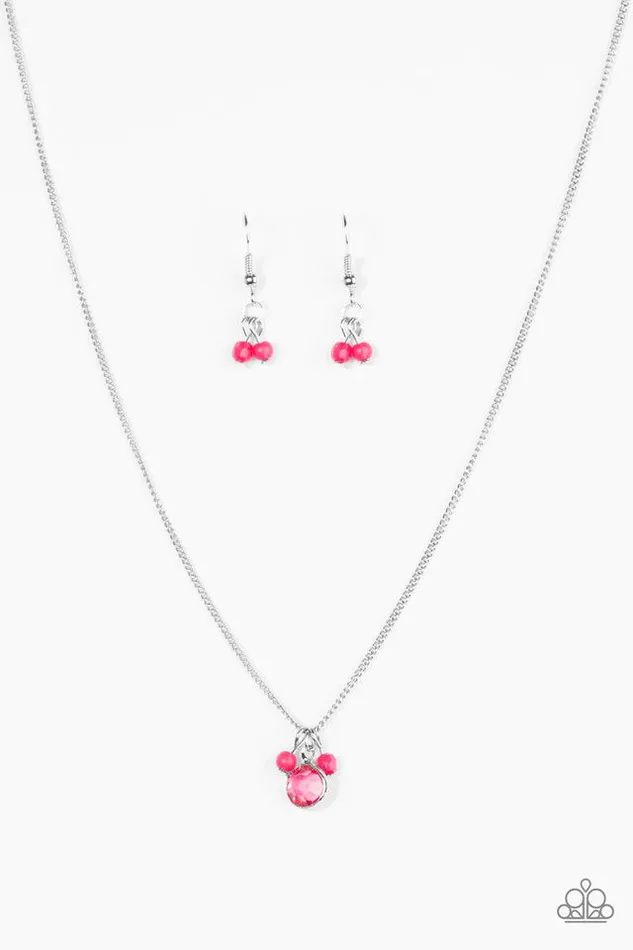 Paparazzi Necklace Always GLASSY Pink Paparazzi Jewelry Necklaces