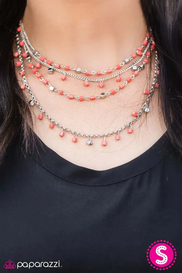 Paparazzi Necklace BLOCK Star Orange Paparazzi Jewelry Necklaces