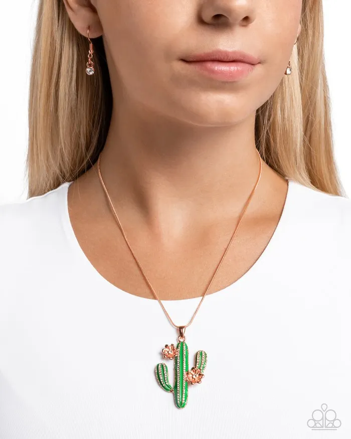 Paparazzi Necklace Carefree Cactus Copper Paparazzi Jewelry Necklaces