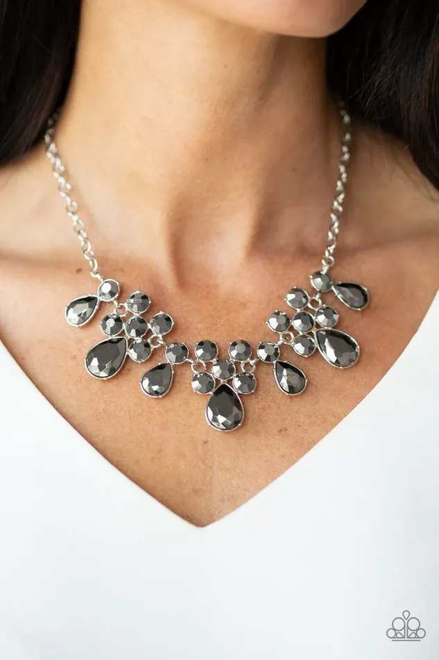 Paparazzi Necklace Debutante Drama Silver Paparazzi Jewelry Necklaces