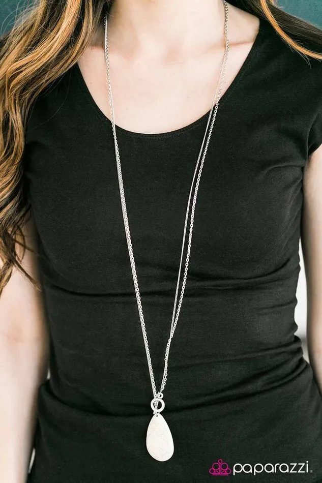 Paparazzi Necklace Earthy Essence White Paparazzi Jewelry Necklaces