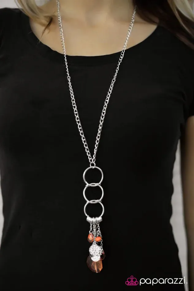 Paparazzi Necklace Fall In Line Orange Paparazzi Jewelry Necklaces
