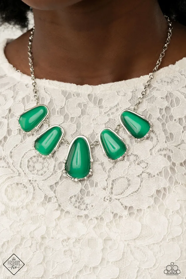 Paparazzi Necklace Fashion Fix March 2021 Newport Princess Green Paparazzi Jewelry Necklaces